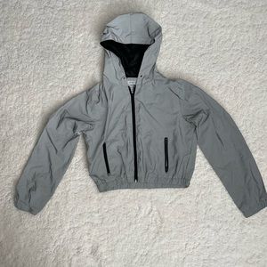 Reflective cropped windbreaker